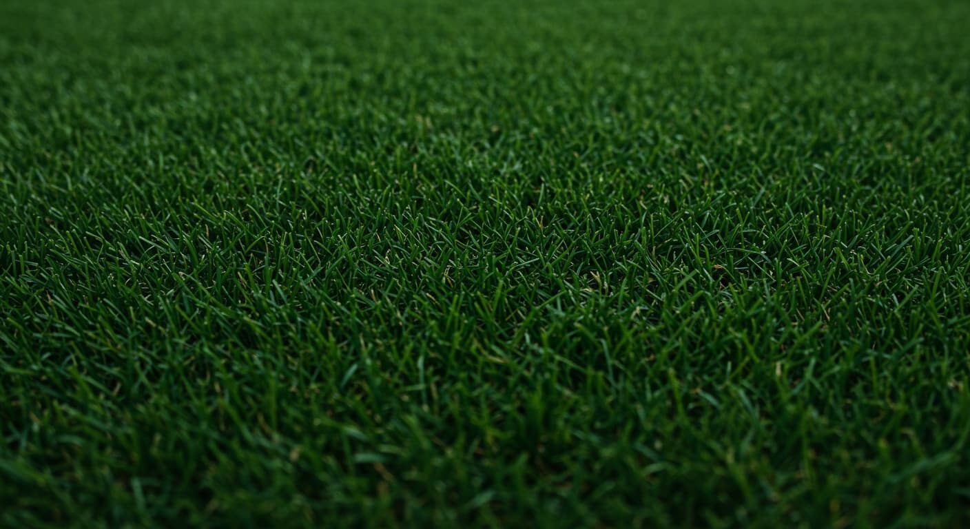 Koyu yeşil yoğun çayır salkım otu (Poa pratensis) çim alanı — Kentucky bluegrass rizomlu büyüme dokusu